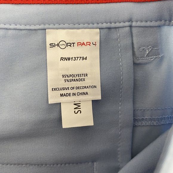 Short Par 4 Pants Mens 38x32 (41x32) Preppy Performance Golf Stretch Blue‎ Chino - Picture 10 of 15